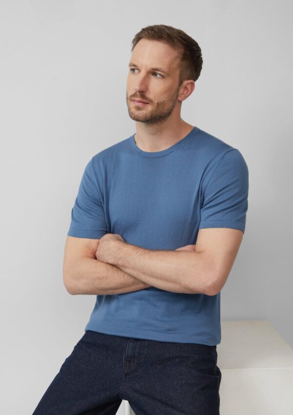 Gestricktes T-Shirt aus Baumwoll-Seidenmix