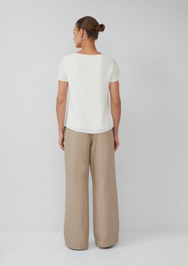 Bluse mit Viskosefutter und Rundhalsausschnitt