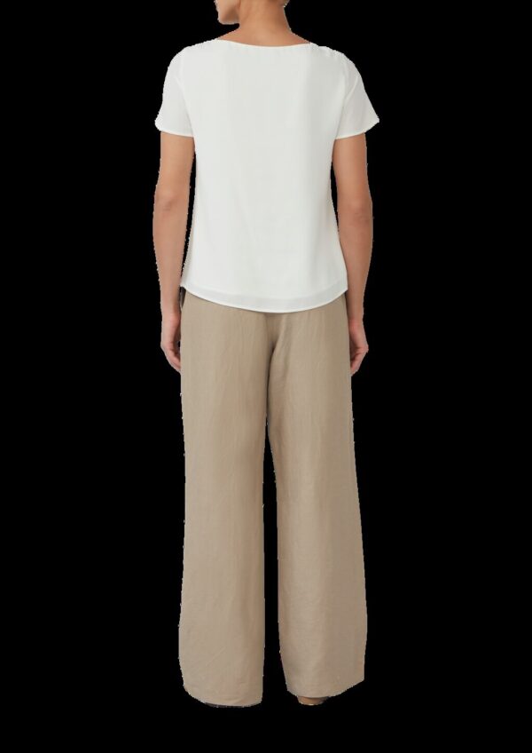 Bluse mit Viskosefutter und Rundhalsausschnitt