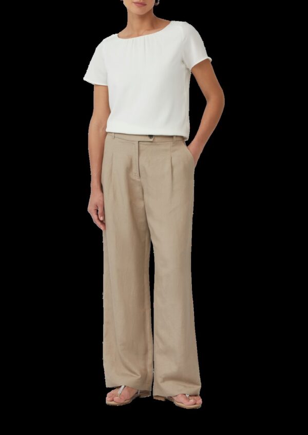 Bluse mit Viskosefutter und Rundhalsausschnitt