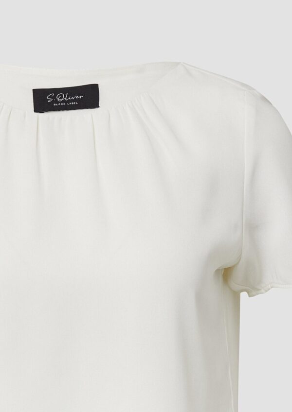 Bluse mit Viskosefutter und Rundhalsausschnitt