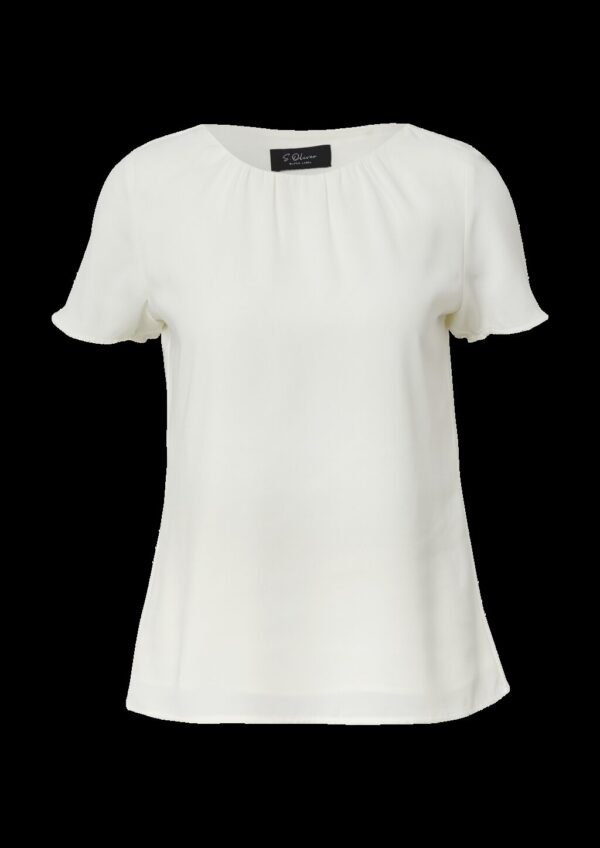 Bluse mit Viskosefutter und Rundhalsausschnitt