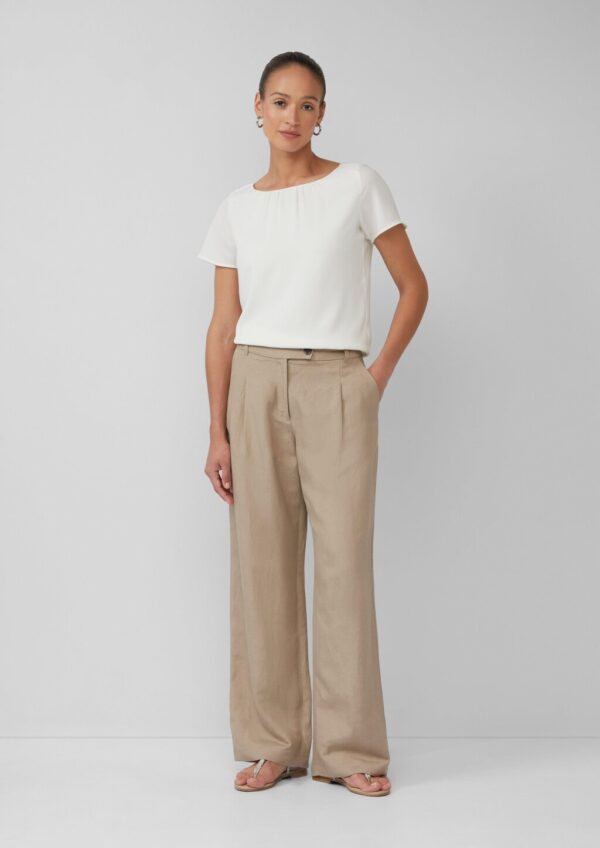 Bluse mit Viskosefutter und Rundhalsausschnitt