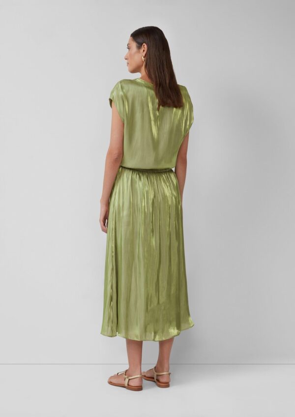 Glänzender Midirock mit Elastikbund