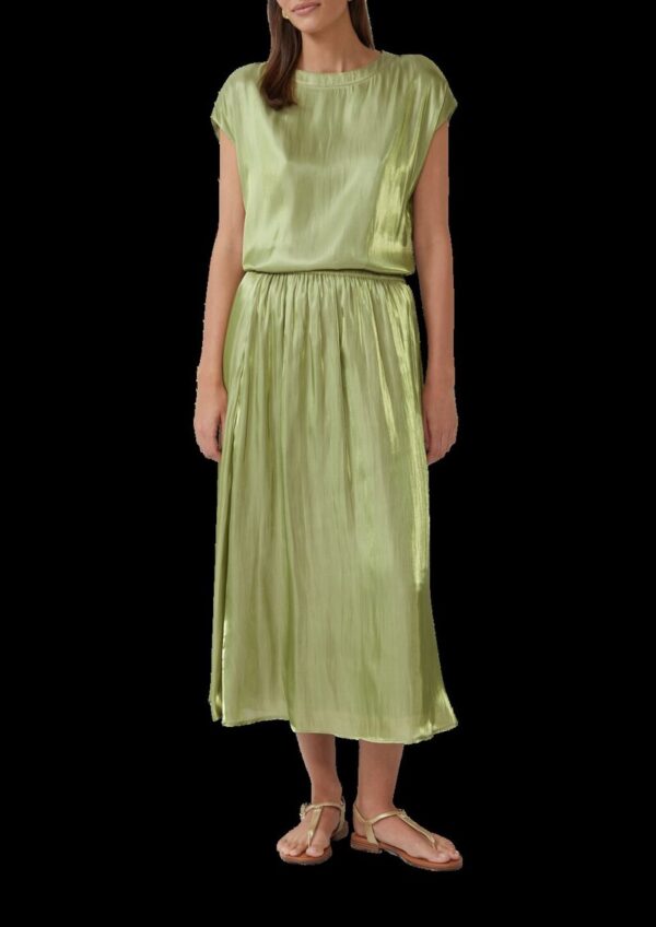 Glänzender Midirock mit Elastikbund