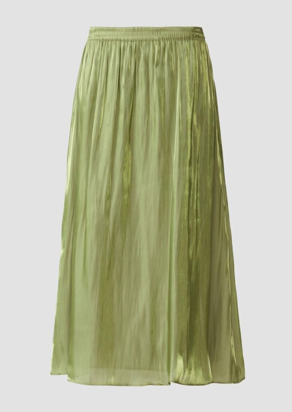 Glänzender Midirock mit Elastikbund