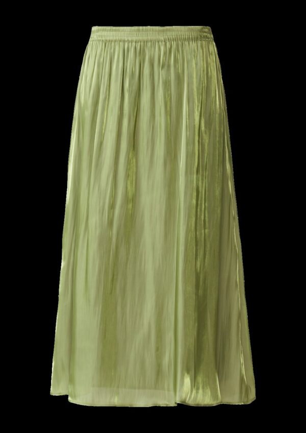 Glänzender Midirock mit Elastikbund