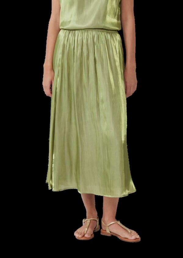 Glänzender Midirock mit Elastikbund