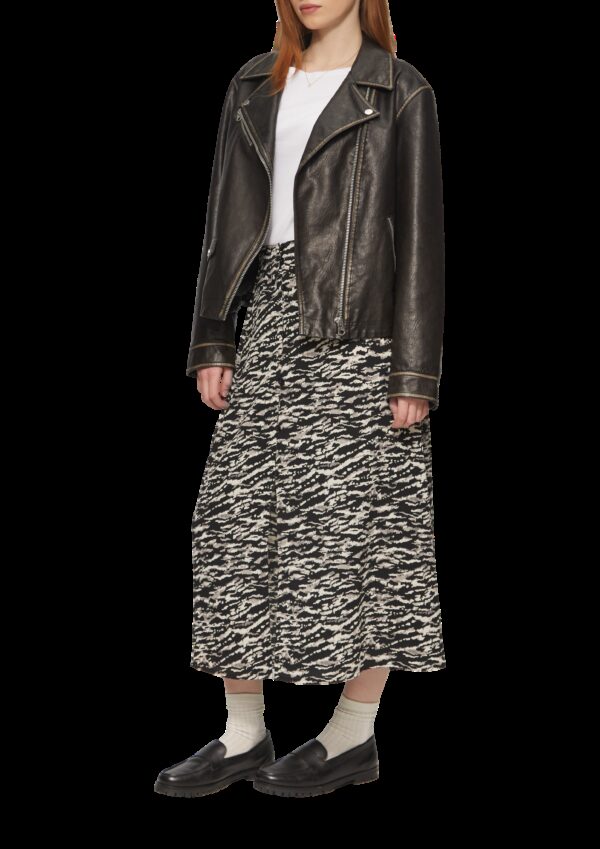 Midirock mit Knopfleiste und Schlitz