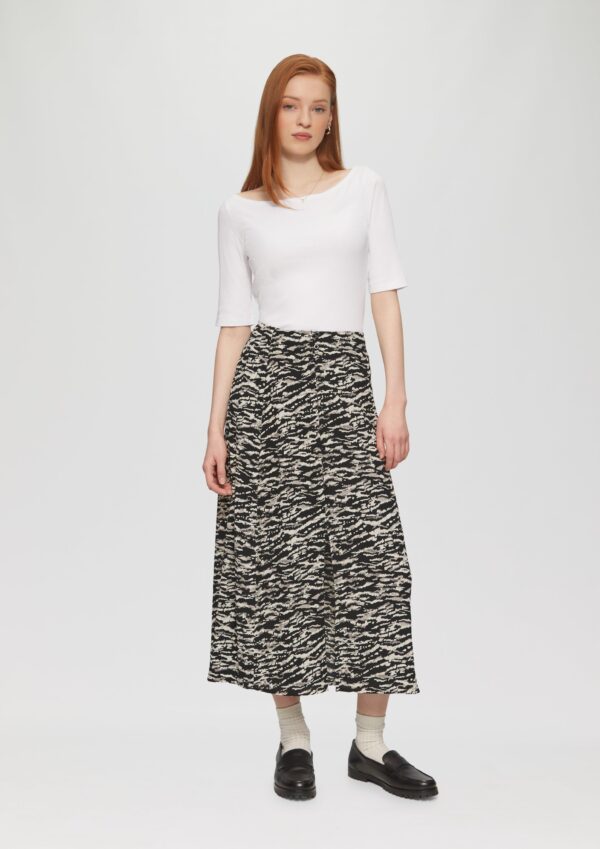 Midirock mit Knopfleiste und Schlitz