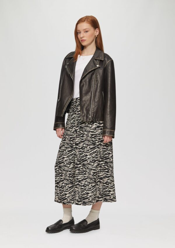 Midirock mit Knopfleiste und Schlitz