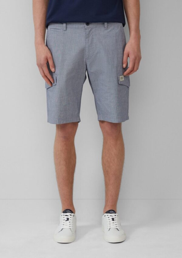 Cargo-Bermuda mit Straight Leg und Label-Details