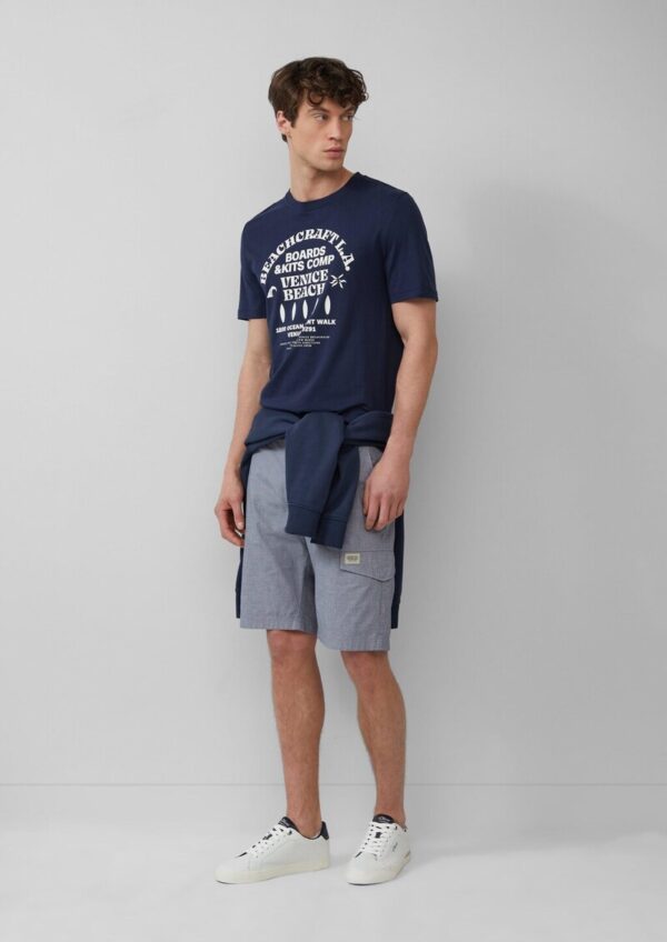 Cargo-Bermuda mit Straight Leg und Label-Details