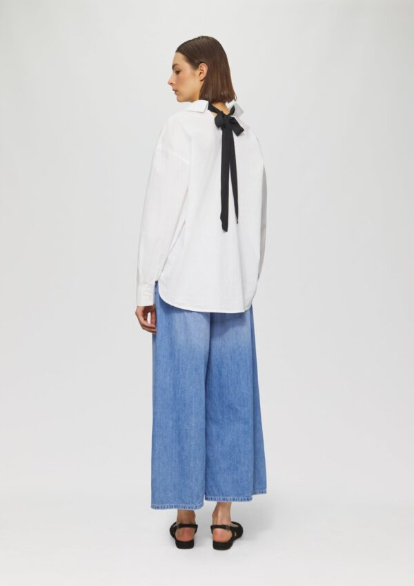Popeline-Bluse im Relaxed Fit mit Schleife