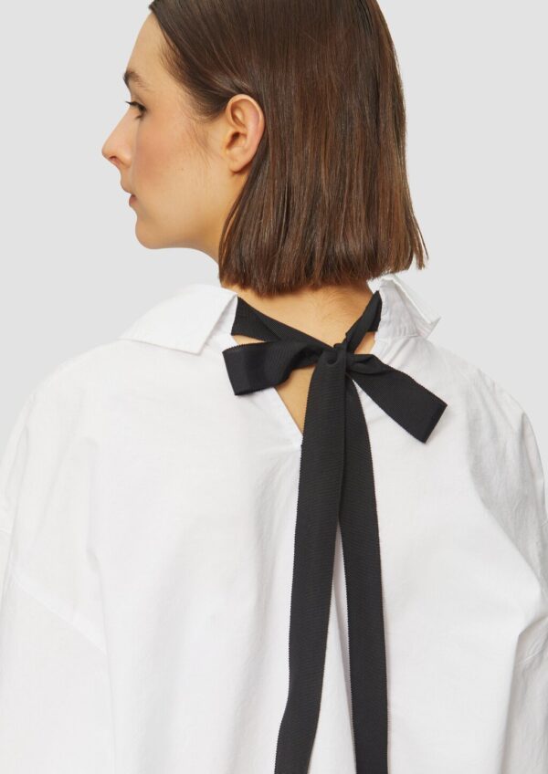 Popeline-Bluse im Relaxed Fit mit Schleife