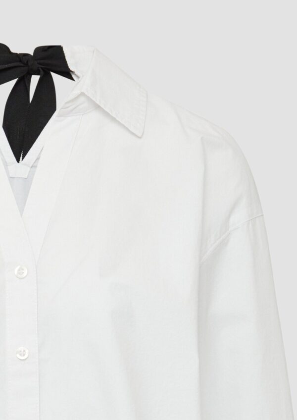 Popeline-Bluse im Relaxed Fit mit Schleife