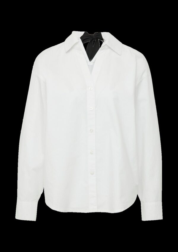 Popeline-Bluse im Relaxed Fit mit Schleife