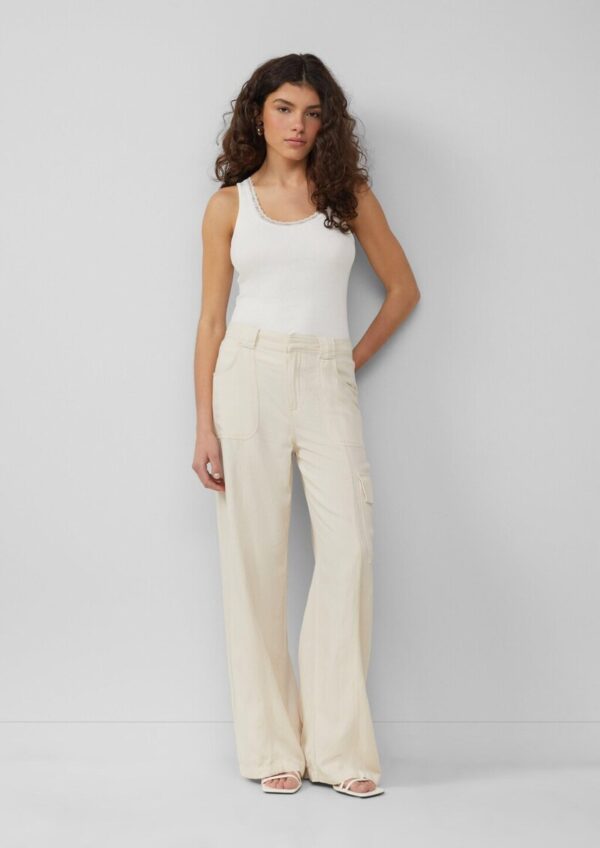 Cargo-Hose aus Leinenmix | QS x Sarah & Tini