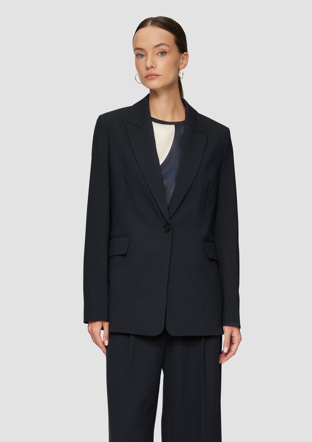 Langer Blazer aus Viskosemix