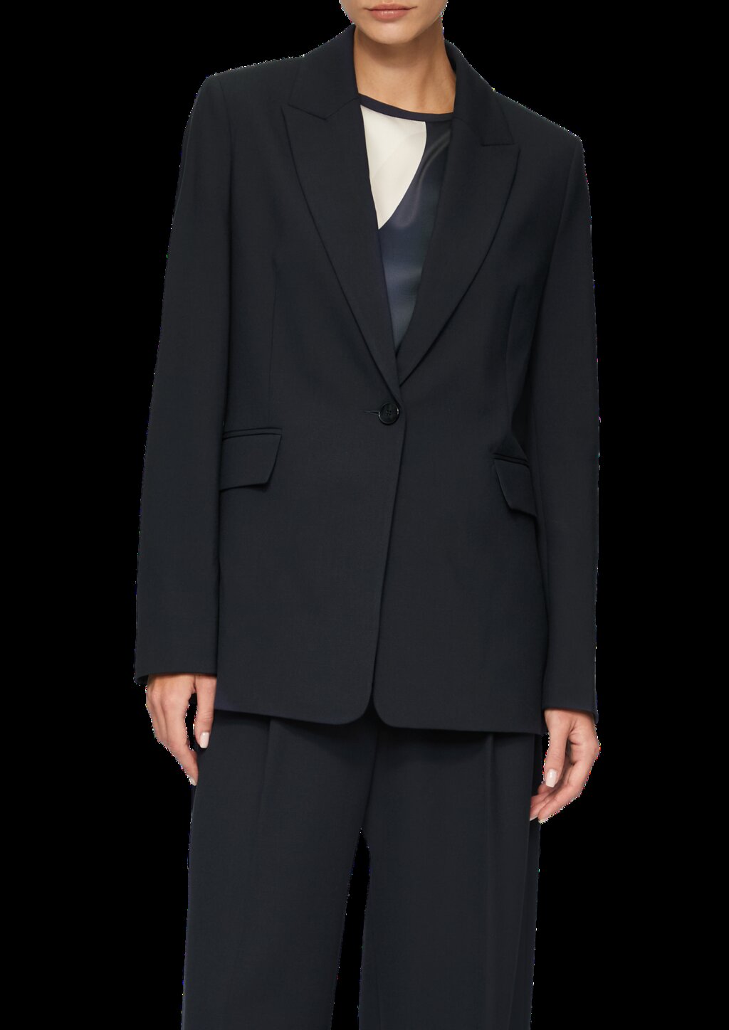 Langer Blazer aus Viskosemix