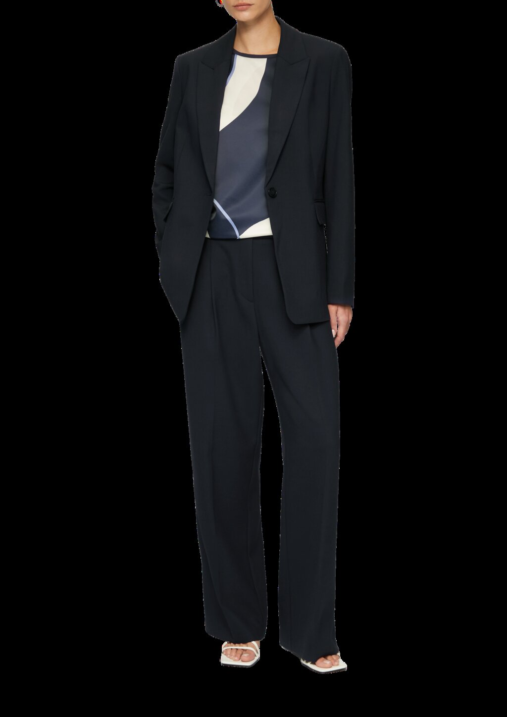 Langer Blazer aus Viskosemix