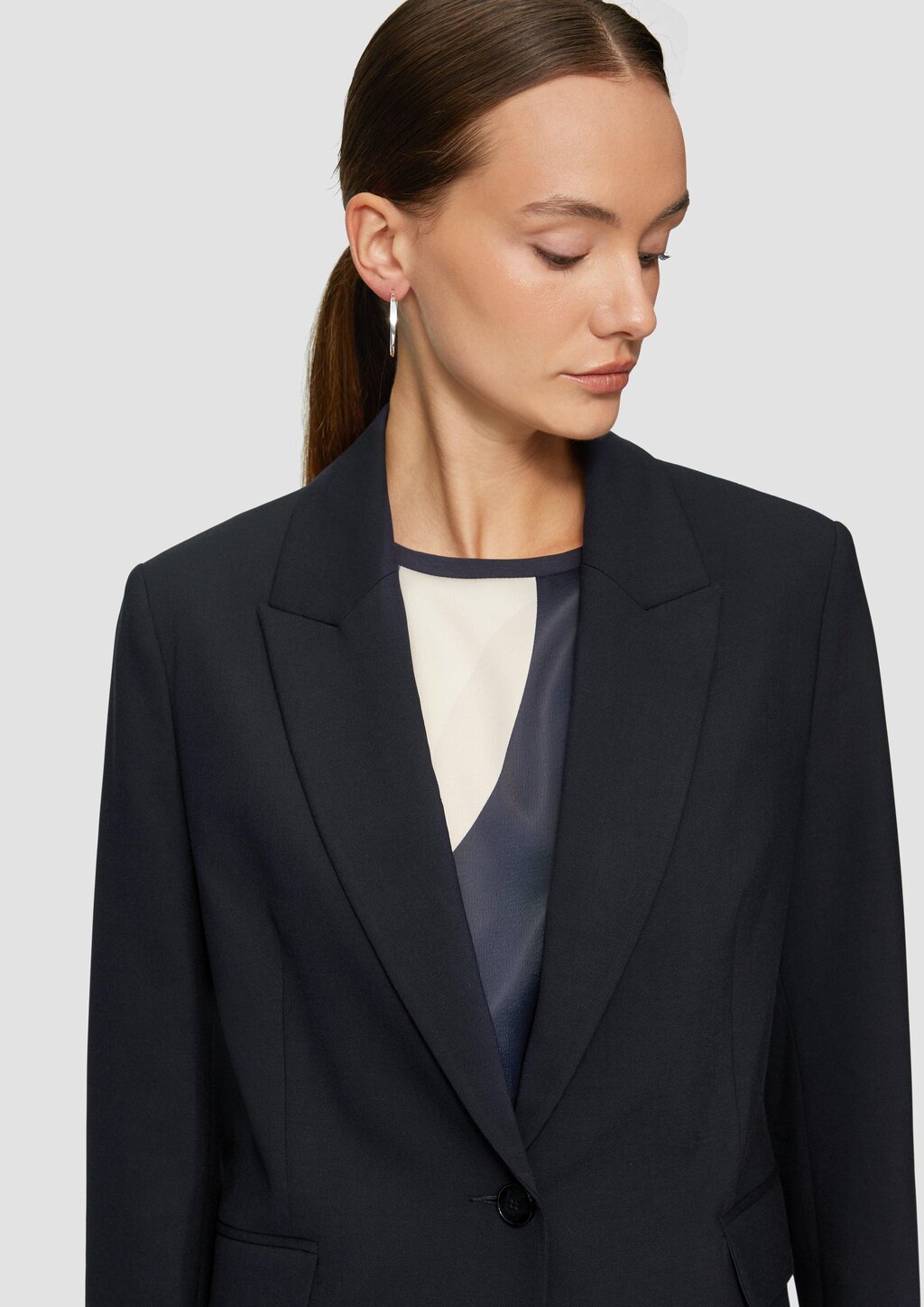 Langer Blazer aus Viskosemix