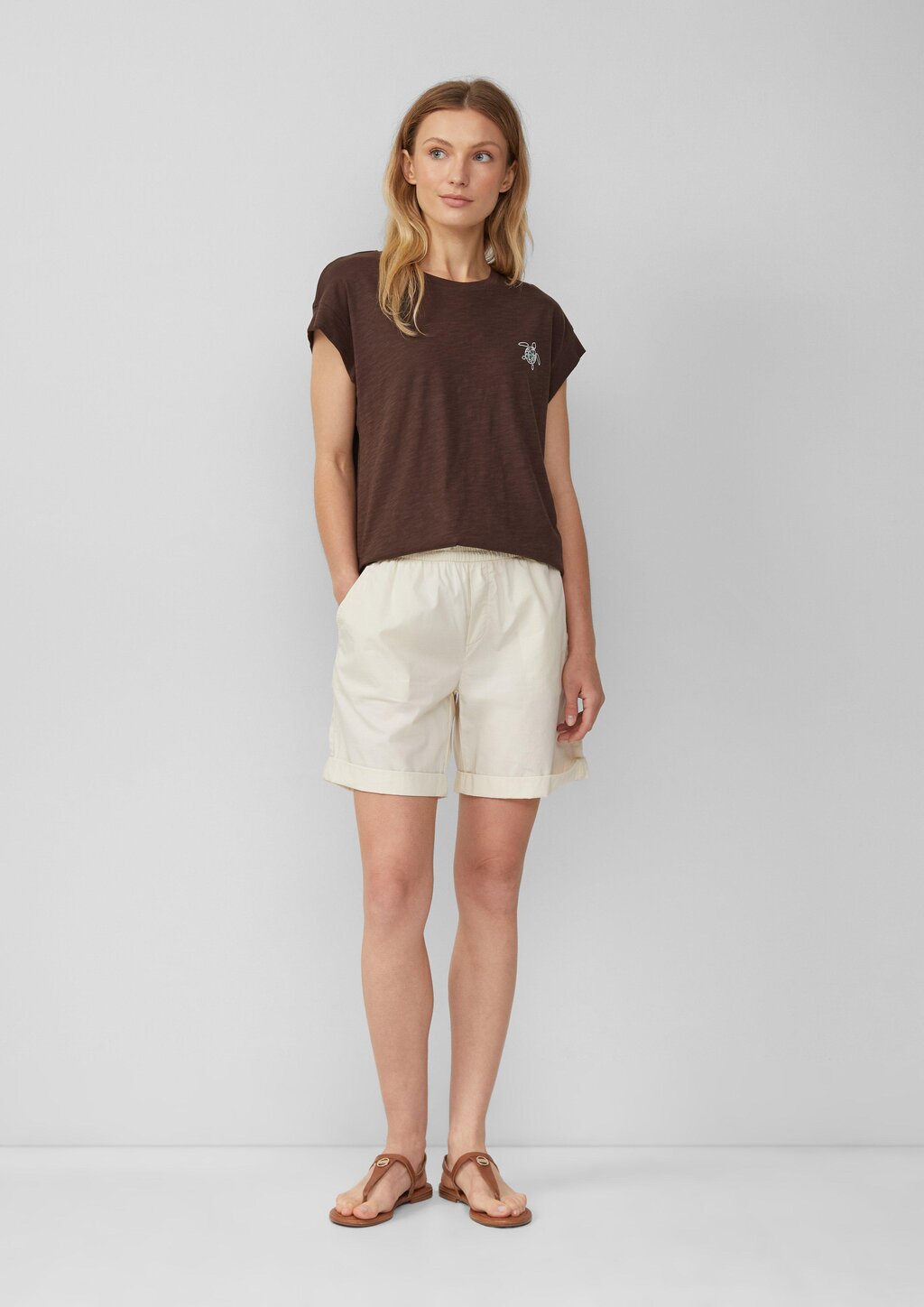 Leichte Shorts aus Baumwollmix im Relaxed Fit