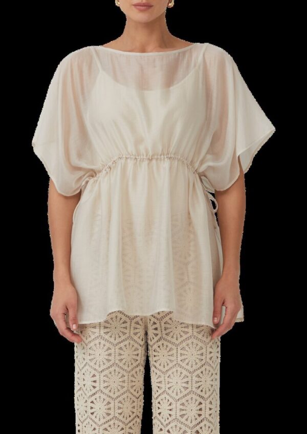 Semitransparenter Kaftan im Relaxed Fit mit Tunnelzug