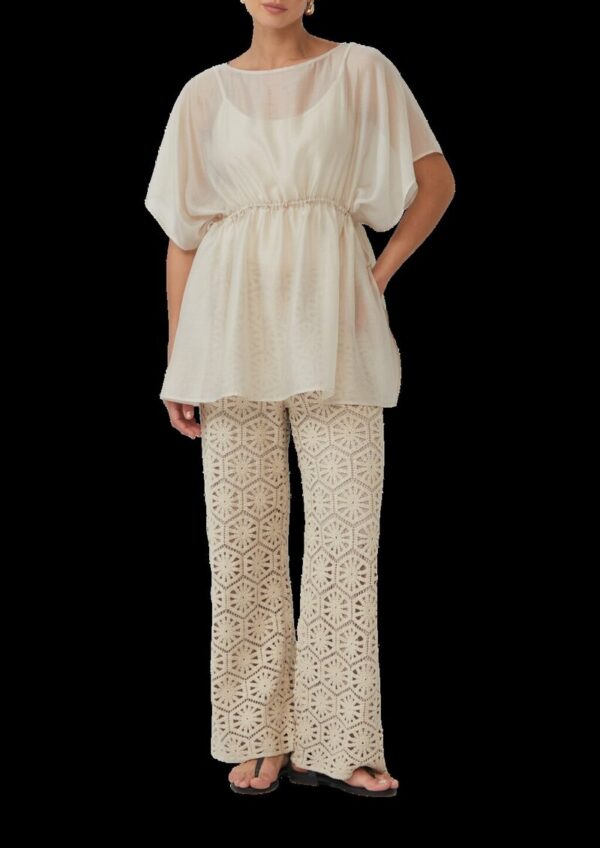 Semitransparenter Kaftan im Relaxed Fit mit Tunnelzug