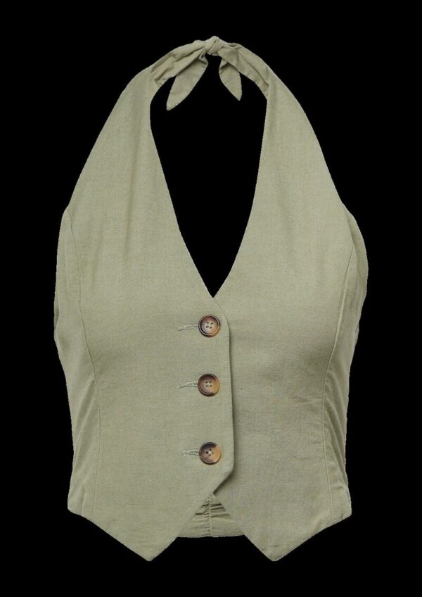 Neckholder-Weste aus Leinenmix