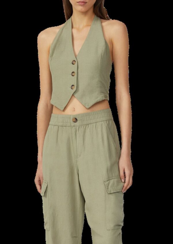 Neckholder-Weste aus Leinenmix