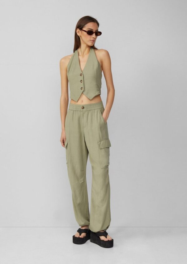 Neckholder-Weste aus Leinenmix