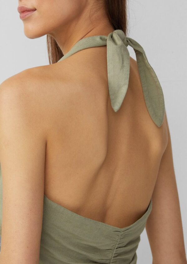 Neckholder-Weste aus Leinenmix