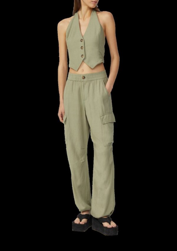 Neckholder-Weste aus Leinenmix