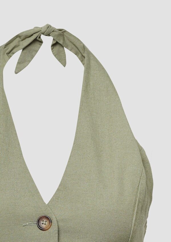 Neckholder-Weste aus Leinenmix