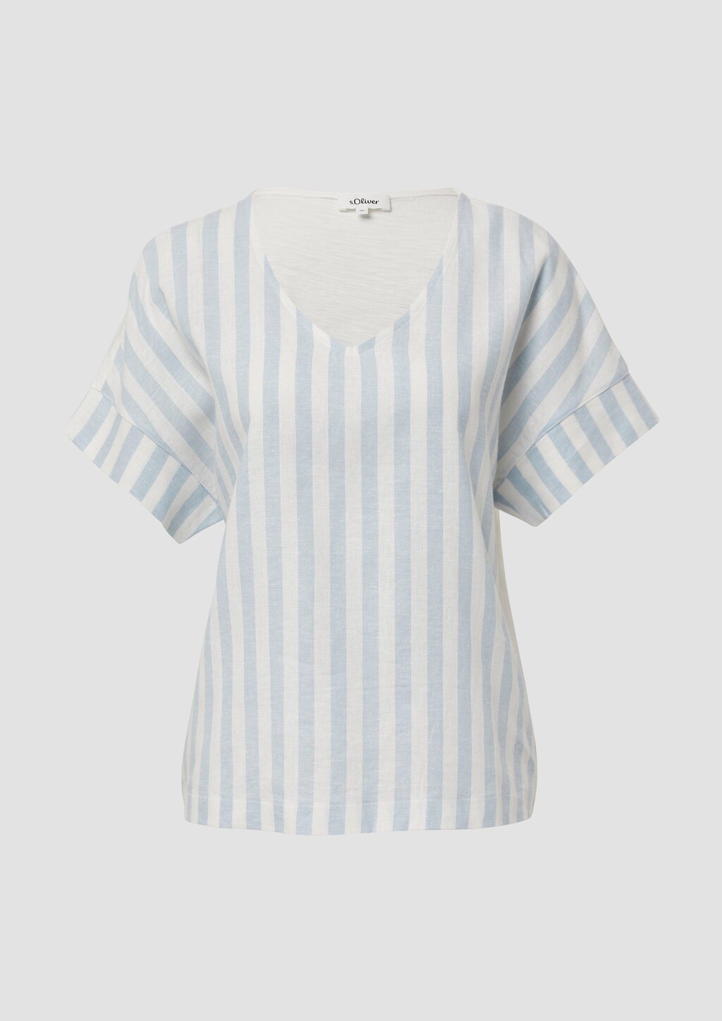 T-Shirt im Fabricmix mit Leinenanteil