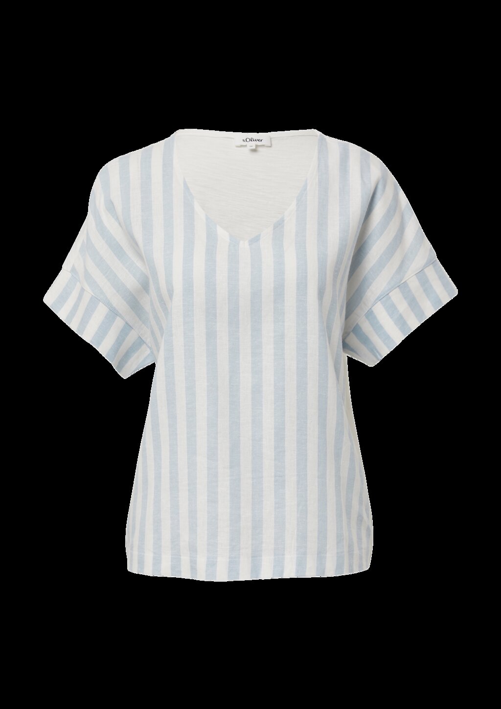 T-Shirt im Fabricmix mit Leinenanteil