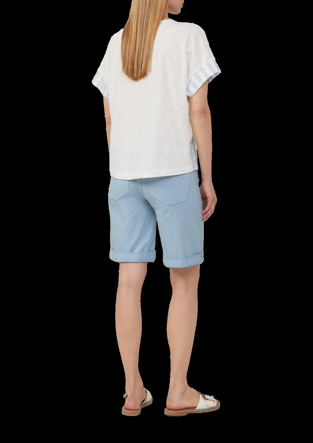 T-Shirt im Fabricmix mit Leinenanteil