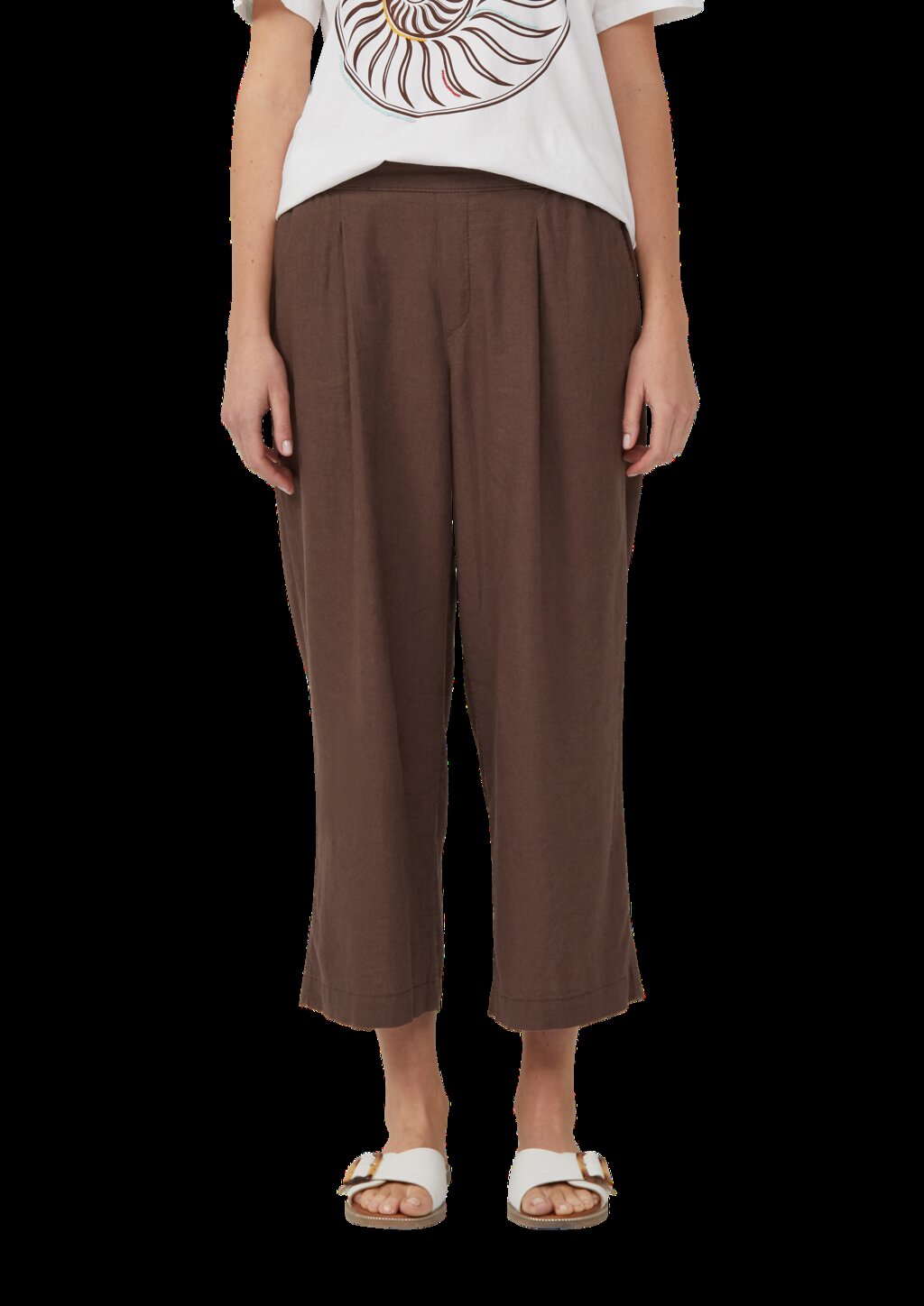 High-Rise Culotte aus Leinenmix im Relaxed Fit