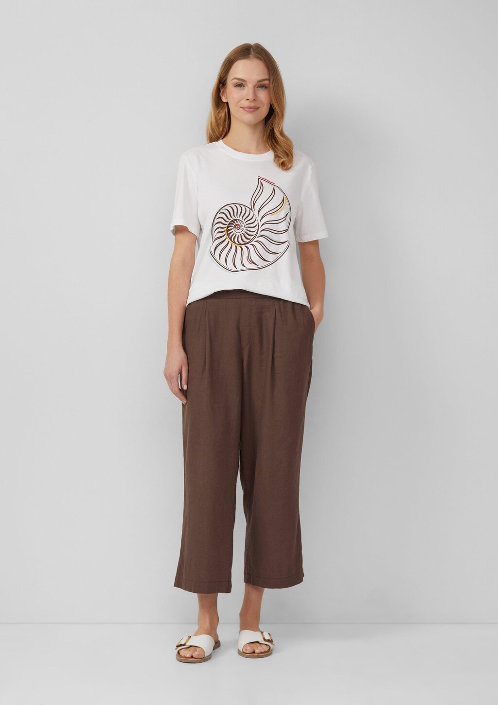 High-Rise Culotte aus Leinenmix im Relaxed Fit