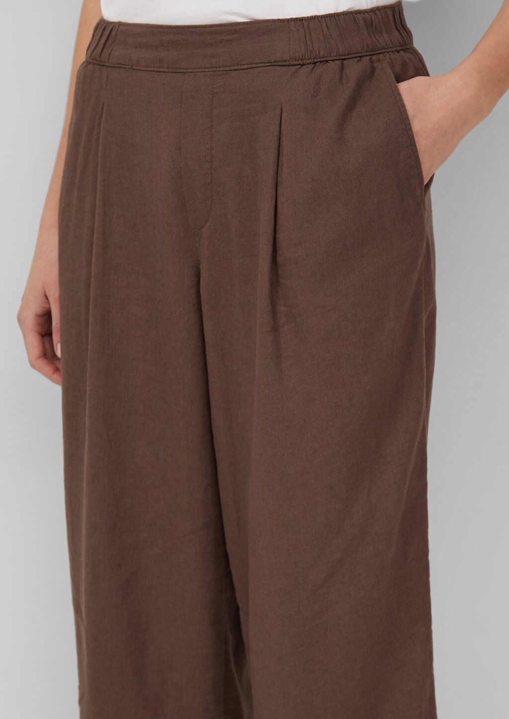 High-Rise Culotte aus Leinenmix im Relaxed Fit
