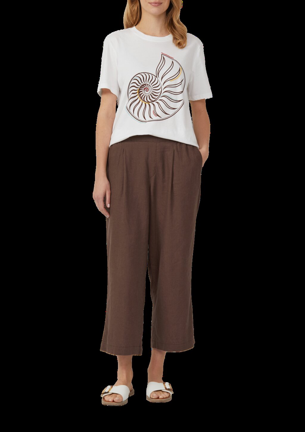 High-Rise Culotte aus Leinenmix im Relaxed Fit