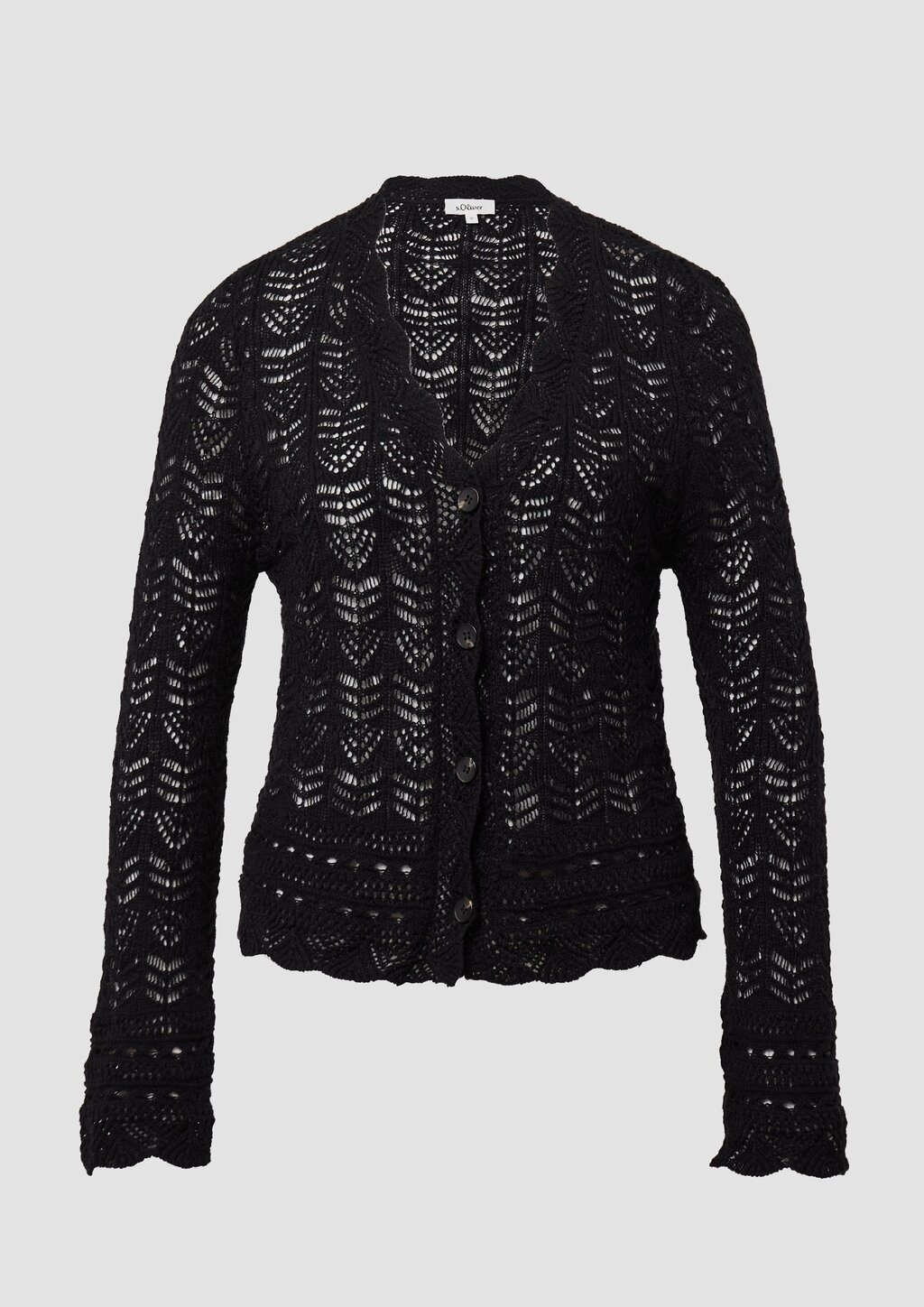 Cardigan aus Ajourstrick mit V-Ausschnitt