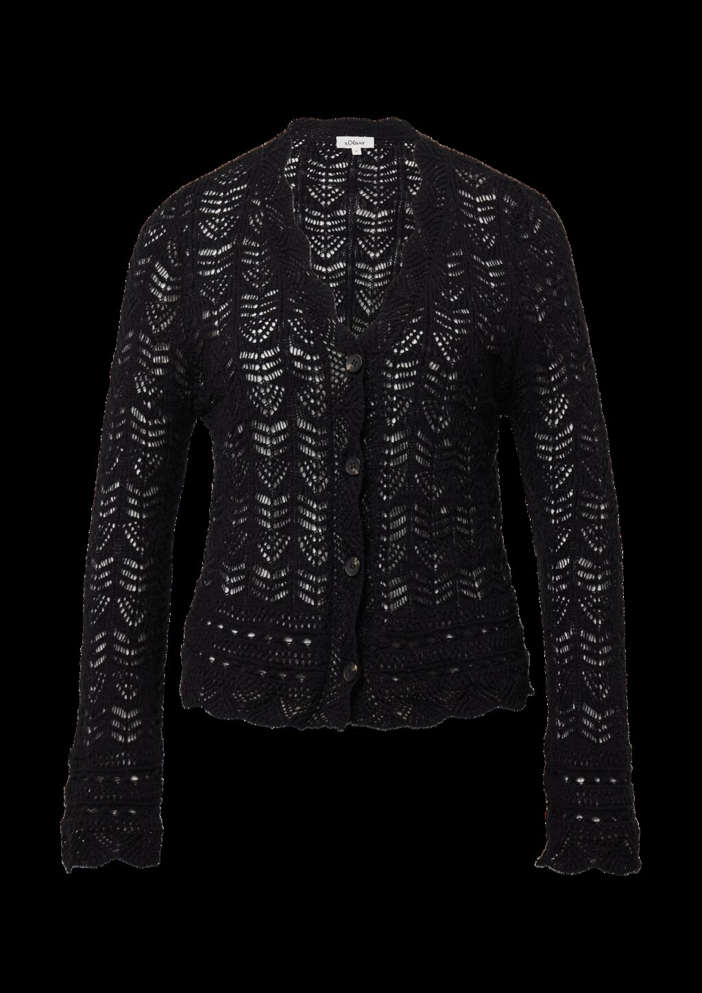 Cardigan aus Ajourstrick mit V-Ausschnitt