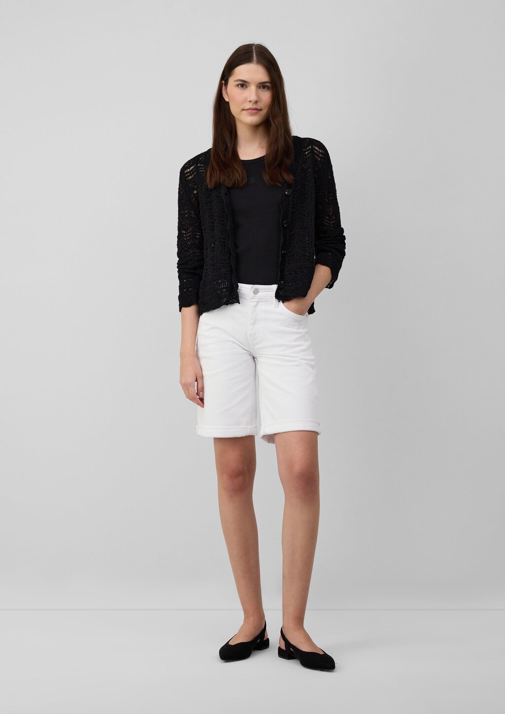 Cardigan aus Ajourstrick mit V-Ausschnitt