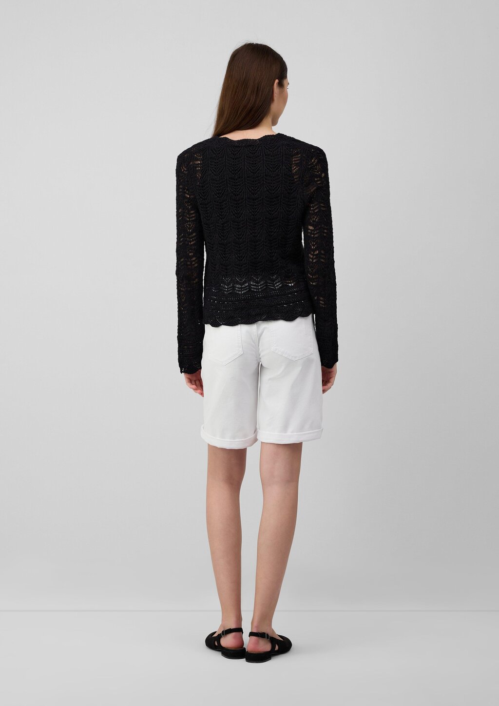 Cardigan aus Ajourstrick mit V-Ausschnitt