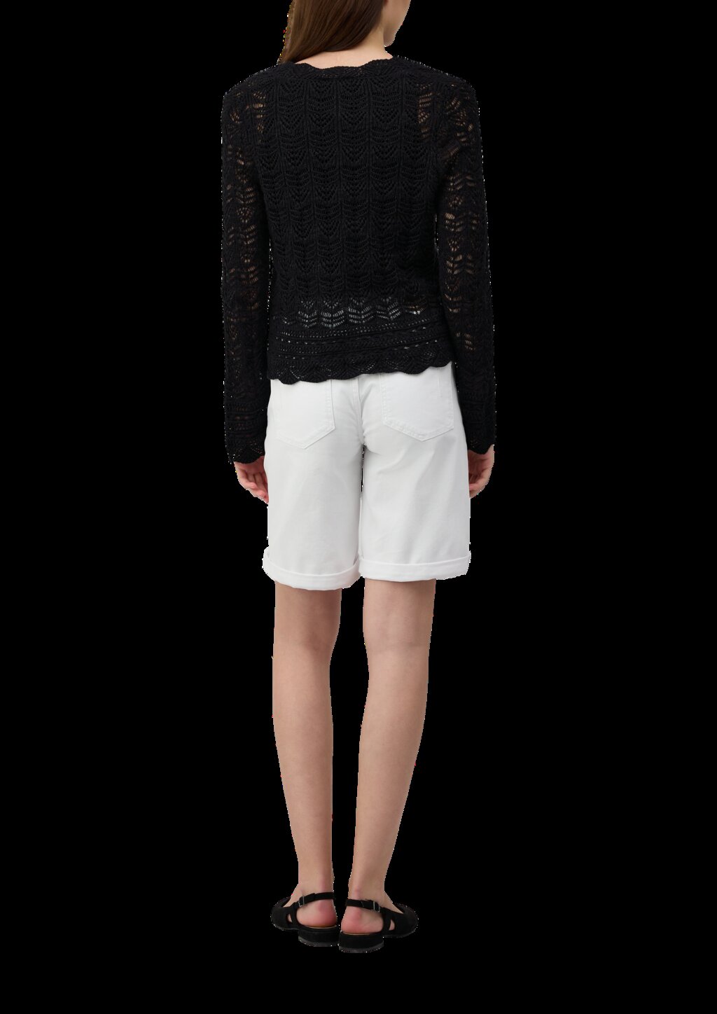 Cardigan aus Ajourstrick mit V-Ausschnitt