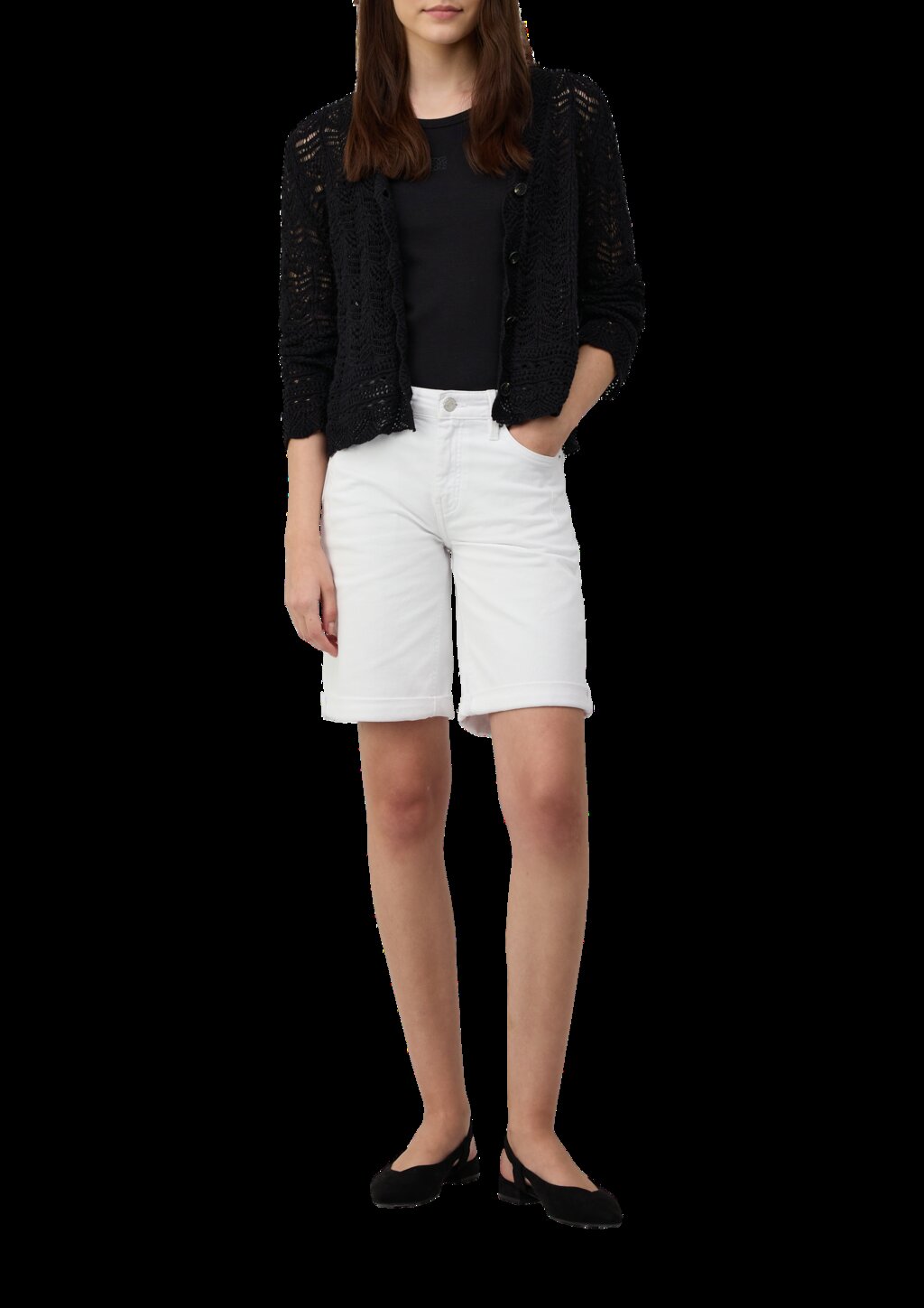 Cardigan aus Ajourstrick mit V-Ausschnitt