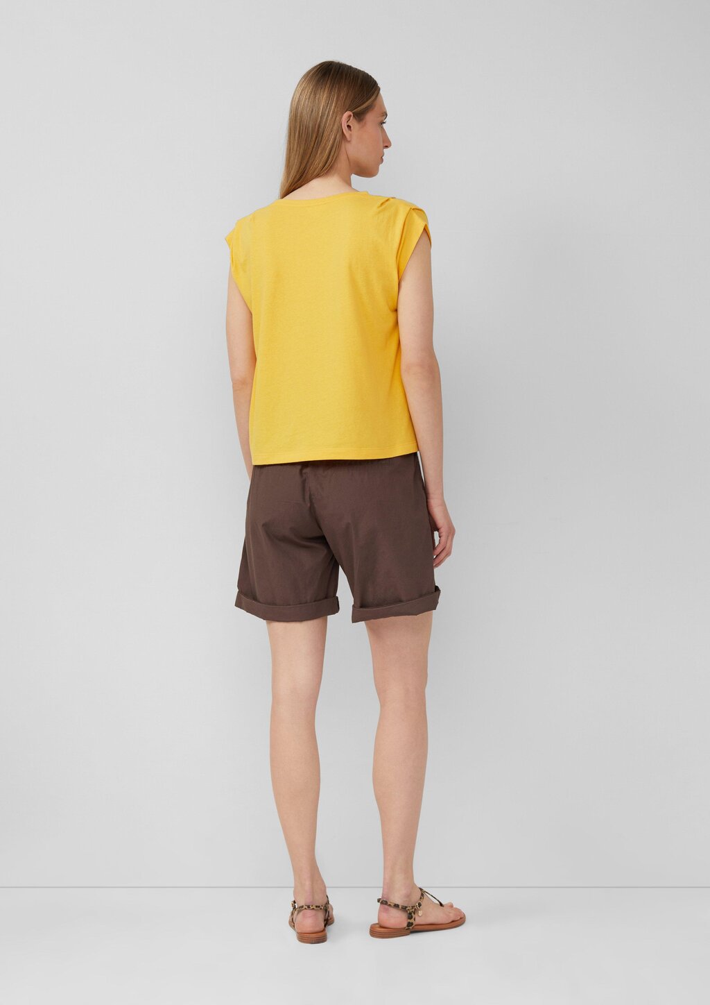 Verkürztes T-Shirt mit Faltendetails