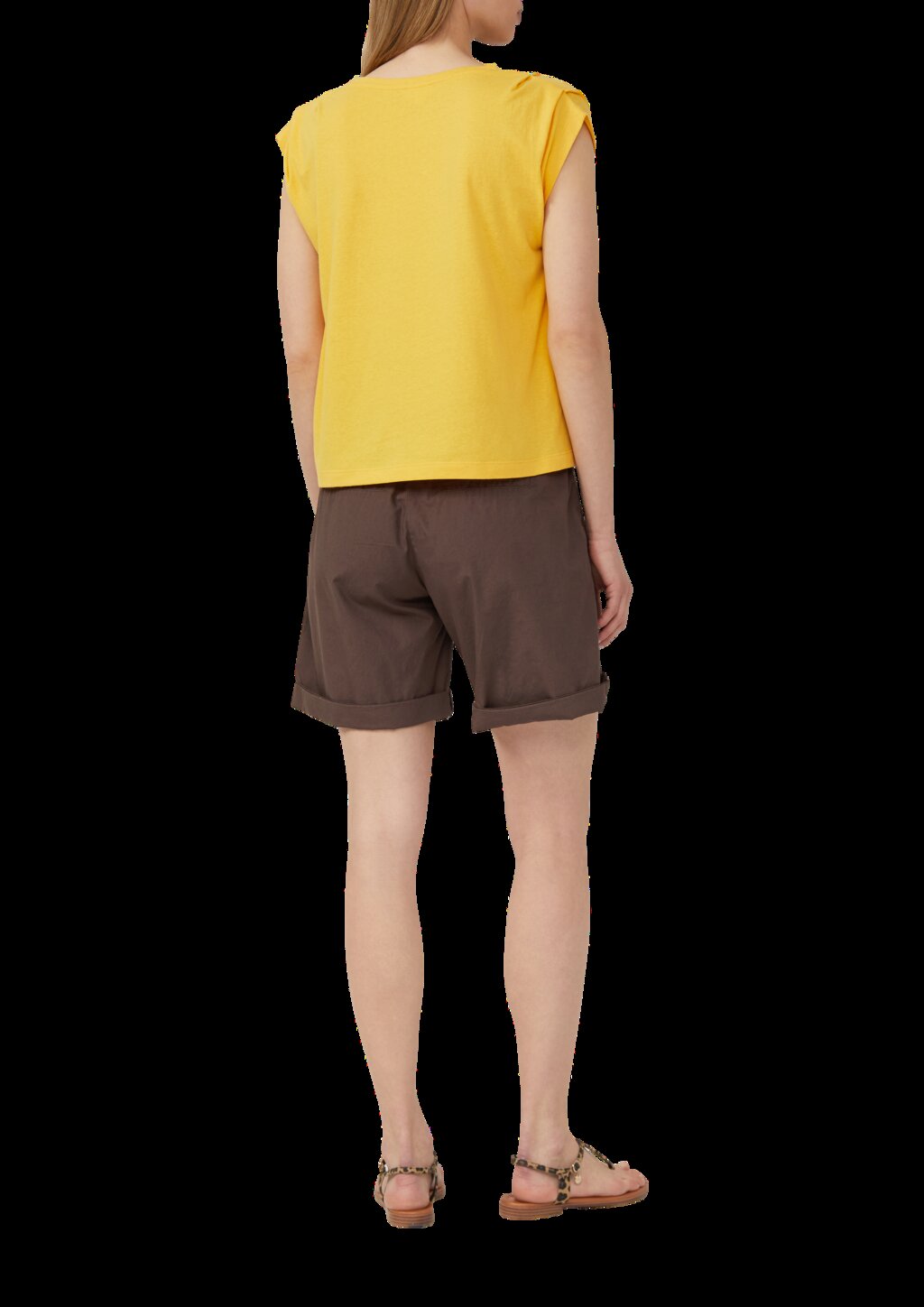 Verkürztes T-Shirt mit Faltendetails